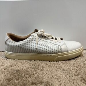 Bacco‎ Ducci Shoes Mens Size 8.5 White Leather Perforated Low Top Comfort Casual